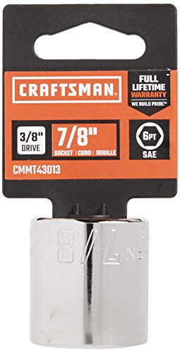 CRAFTSMAN Shallow Socket, SAE, 3/8-Inch Drive, 7/8-Inch, 6-Point (CMMT43013) - size: 7/8"