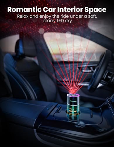 TECXERLLON Smart Car Air Freshener Diffuser with Star Light, 120ml Perfume, Long Lasting, Auto On/Off, 4 Mist Modes, Rechargeable Car Aroma Diffuser Aromatizante Para Carro for Home, Office-Cologne
