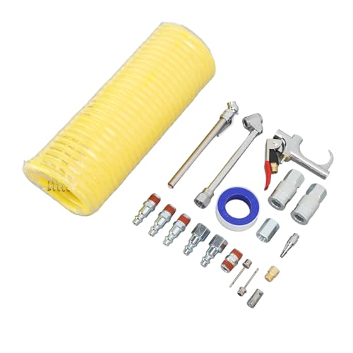 Zunate 20Pcs Air Blow Set - Stainless Steel Quick Connect Pneumatic Tool Kit, Multifunctional Blow with Accessories for Efficient Cleaning & Tire Inflation