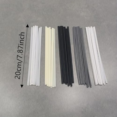 50 Pcs Automotive Accessories Welding Rods Kit PP Black PP White PE PVC ABS 10 Each For Car Bumper Repair Hot Air Gun Welder Sticks Welding Tools Automotive Repair Supplies