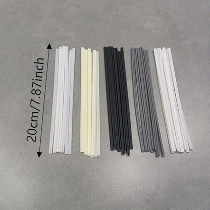 50 Pcs Automotive Accessories Welding Rods Kit PP Black PP White PE PVC ABS 10 Each For Car Bumper Repair Hot Air Gun Welder Sticks Welding Tools Automotive Repair Supplies