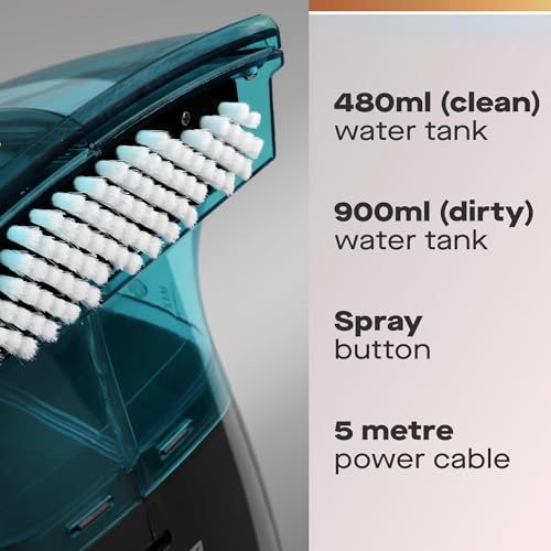 Hausmeister Hydroflex Plus Carpet Cleaner Machine, Upholstery Cleaner Machine for Couch, Car Seats & Pet Stains, 500W Powerful Handheld Deep Cleaner with 3 Brush Heads (Machine + 1 solution) - size: Machine + 1 solution