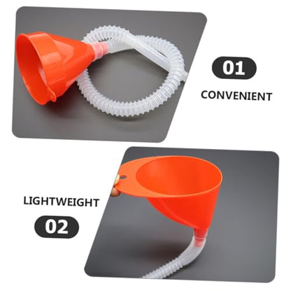 Yardwe 3 Sets Long Flexible Automotive Funnels with Transparent Hose for Precise Fuel and Oil Pouring Plastic Gasoline Funnels for Cars Rvs Motorcycles No Spill Reusable Fuel Transfer Kit