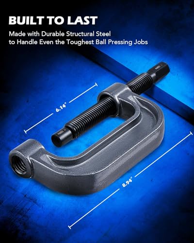 Orion Motor Tech Heavy Duty Ball Joint Press & U Joint Removal Tool Kit with 4wd Adapters, for Most 2WD and 4WD Cars and Light Trucks (BK) - color: dark gray C-frame
