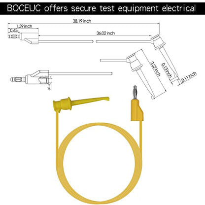 Test Hook Clips 4mm Stackable Banana Plug to Minigrabber Cable Wire Leads for Multimeter Electrical Testing(5 PCS)