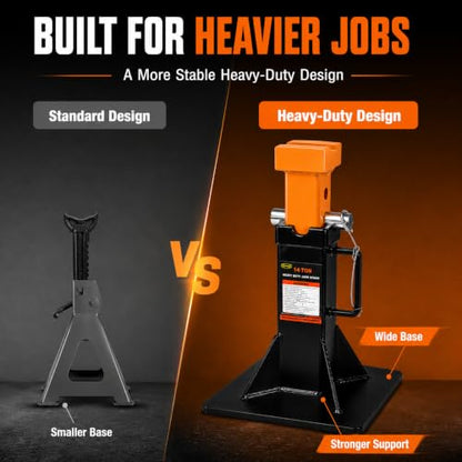BESTOOL Heavy Duty Jack Stand，Car Jack Stand with Security Locking Pins-14 ton(28000Ibs) Capacity, 2 Pack - color: 14 Ton Jack Stand