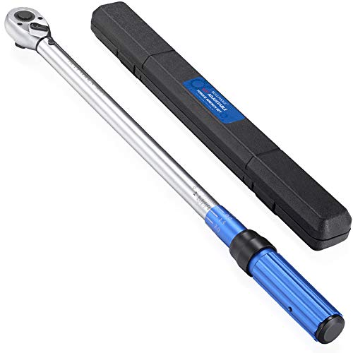 BULLTOOLS 1/2-inch Drive Click Torque Wrench Set Dual-Direction Adjustable 90-tooth Torque Wrench with Buckle（25-250ft.lb / 33.75-337.5Nm）