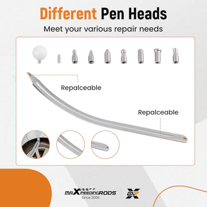maXpeedingrods Car Dent Repair Kit, Paintless Car Dent Removal Tool, Car Dent Puller, Curved Rod Crowbar, Big Size Dent Rods, Car Front Fender Dings Remover - size: 13 PCS