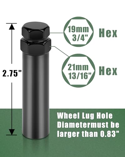 Small 6 Point Spline Lug Nuts Key Tuner Socket Tool -Diameter Lock Lug Nut Key Compatible with 3/4" (19mm) and 13/16" (21mm) Hex Replacement Socket M12x1.5, M12x1.25, 1/2-20, M10x1.25, 3/8-20 - size: 6 Spline Lug Nuts Key