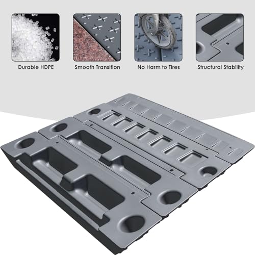 1", 2", 3", 4" inch Rise Assemble Threshold Ramp, 4-Piece Design Durable HDPE Extensible Doorway Ramps, Detachable Portable Wheelchair Ramps (1"-4" Assemble Ramp)