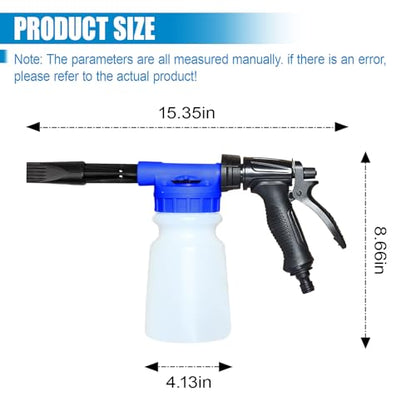 ZIMISI Car Wash Foam Gun, Foam Cannon for Hose, Professional Car Foam Sprayer with 6 Levels Foam Concentration, Spray Gun Cleaner, Connects to Any Garden Hose (Blue) - color: Blue
