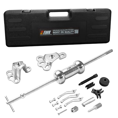 EWK 9-Way Slide Hammer Puller Set, 5 lb Slide Hammer Wheel Hub Puller CV Axle & Rear Axle Bearing Remover, Front Wheel Hub Dent Puller Kit for Bearings Bushings Seals Gears