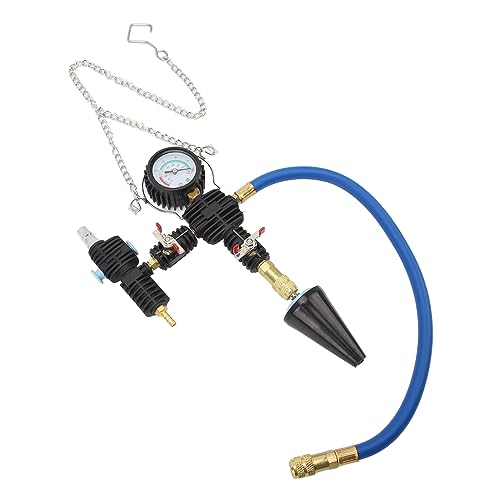 Coolant Refill Tool Kit with 90 PSI Gauge, Vacuum Pressure Tester, Flexible Hose & Tapered Adapter, Universal Fit for Cars Trucks SUVs