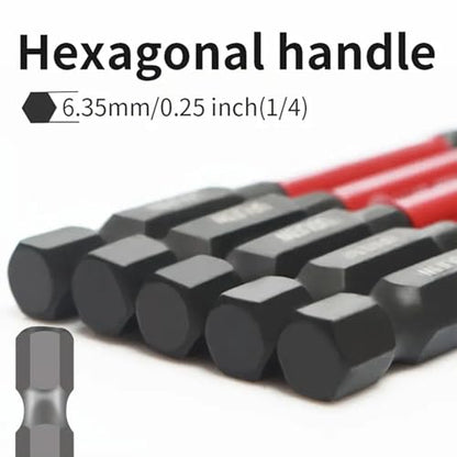 FPH2 Impact Screwdriver Bit Set - 65mm & 110mm Slotted Heads 1/4 Inch Hex Shank, Cross Slot Screw Driver Drill Bits Used Electricians ，CNC Machined Tips with Magnetism,(10pcs)