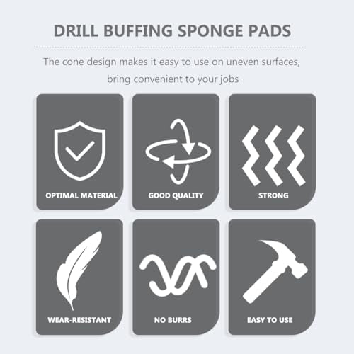 3pcs Auto Wheel Polishing Cone Buffing Pads Set, Yellow Sponge Polishing Kit for Car Wheels and Drill Attachment