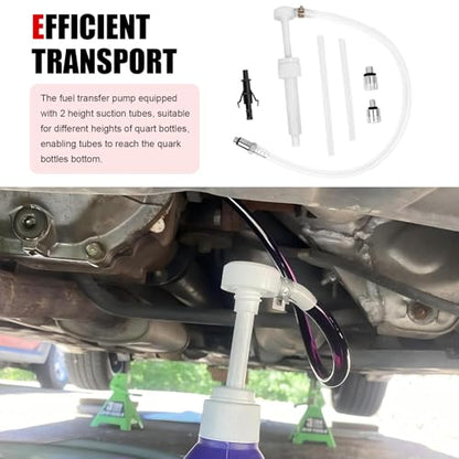 1 Set Transmission Fuel Pump Kit, Car Lower Unit Gear Oil Extractor for Differential & Transmission, Manual Hand Push Change Oil Kit, 8cc Per Pumps Stroke Fuel Dispenser (White)