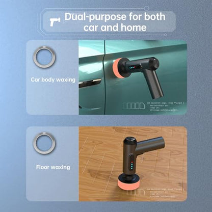 Cordless Car Buffer Polisher kit w/ 2000mAh USB-C Rechargeable Batteries, Portable Car Buffer Waxer Kit w/ Extra 3pcs Disc, Polisher for Car Detailing Boat Sanding Scratch Removing
