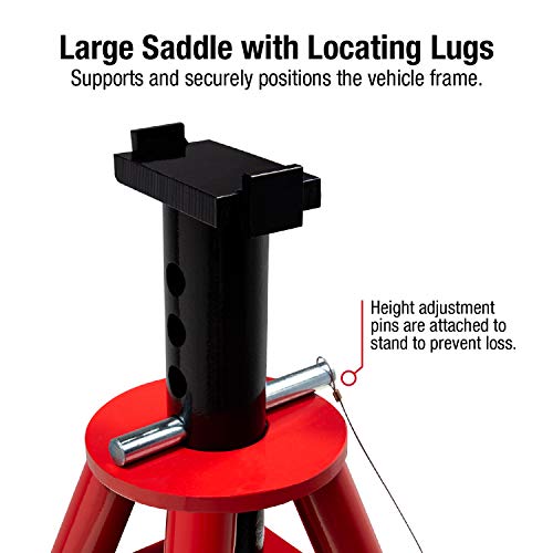 Sunex 10-Ton High and Medium Height Pin Type Jack Stands Bundle (Pair)