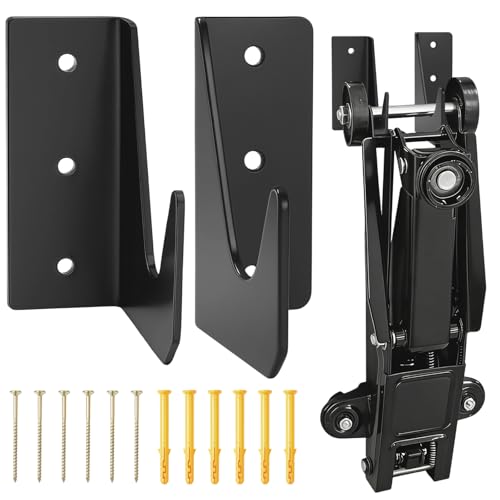 4 Pcs Floor Jack Stand Wall Mount Organizer Brackets Low Profile Car Hydraulic Trolley Jack Stands Holder Storage Rack Garage Tool Hangers Tower Trailer Accessories