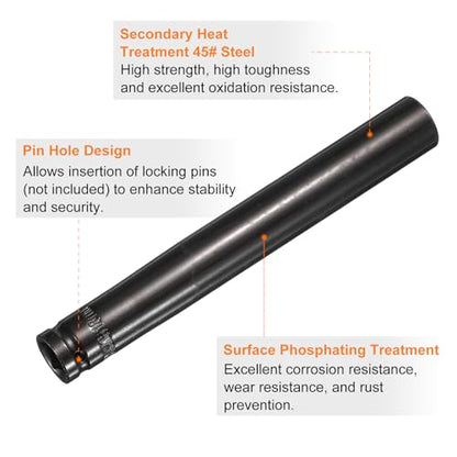 HARFINGTON 3pcs 6-Point Deep Impact Socket 1/2" Drive 18mm Metric Socket 8" (200mm) Extra Long Heat-Treated 45# Steel for Home Auto Spindle Axle Hex Nuts Bolts Repair, Black - size: 18mm + 8" Long
