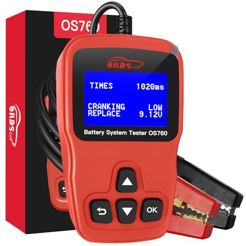 OS760 12V Car Battery Tester Automotive 100-2000 CCA Battery Load Tester Auto Cranking Charging Test Scan Tool Digital Alternator Analyzer