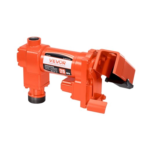 VEVOR Fuel Transfer Pump, 12V DC 20 GPM 1/4 HP Diesel Pump, Extractor Pumps with Manual Nozzle, Discharge Hose and Suction Pipe, for Gasoline, Diesel, Kerosene, Ethanol-Methanol Blends & Biodiesel - size: 12V 20GPM
