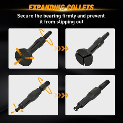 GOOACC 16pcs Blind Hole Bearing Puller Kit, Slide Hammer Pilot Insert Inner Internal Removal Tool Blind Hole Collet Bearing Set, Heavy Duty Blind Bearing Race and Seal Puller Extractor Kit Black Case - color: 16pc Blind Hole Bearing Puller Black