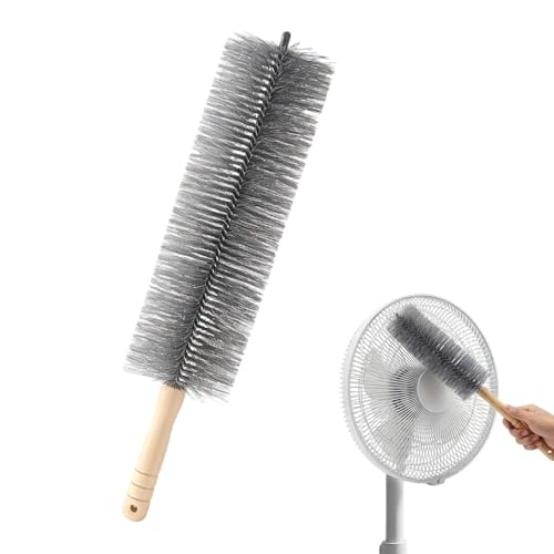 Fan Cleaning Brush, 2026 New Bendable Microfiber Head Dusting Brushes, Reusable Fan Cleaner Brush Dust Remover for Electric Fans, Air Conditioning, Car Vents and Blind，Grey：48cm - color: Gray, size: 48cm