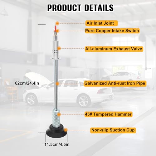 Pneumatic Dent Suction Puller Air Suction Vacuum Slide Hammer Auto Body Dent Puller Repair Suction Cup Tool Paintless Repair Remover Dent Repair Remover - size: 1 Cup