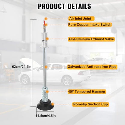 Pneumatic Dent Suction Puller Air Suction Vacuum Slide Hammer Auto Body Dent Puller Repair Suction Cup Tool Paintless Repair Remover Dent Repair Remover - size: 1 Cup