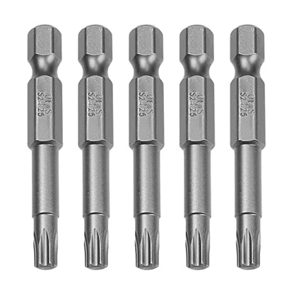 Utoolmart Torx Screwdriver Bits, T25 Magnetic Torx Head Screw Driver Bit, with 1/4 Inch Hex Shank, 50mm Length S2 Steel Screw Driver Kit Tools, for Repair Work, 10 Pcs - size: T25