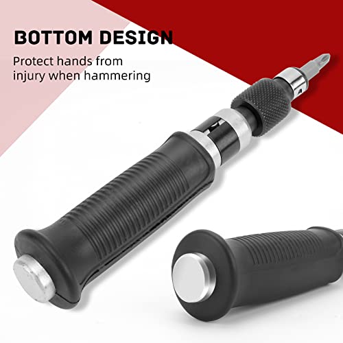 1/2" Hand Manual Reversible Impact Driver Set Extractor-12 PCS Impact Screwdriver S2 Steel Much More Durable Disengage Rusted Fasteners (1/4) - size: 1/4