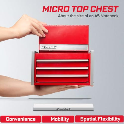 106PCS Impact Screwdriver Bit Set in 3-Drawer Steel Tool Box – Complete Home Repair Kit with Sockets, Socket Adapter, Bit Holder, Magnetizer/Demagnetizer & Ratchet Wrench