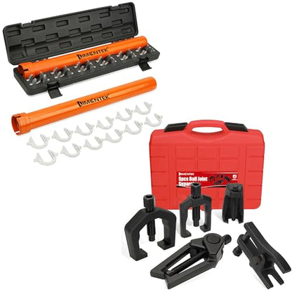 Inner Tie Rod Removal Tool with 12 Crowfoot Adapters & 5pcs Pitman Arm Puller Ball Joint Separator, Tie Rod End Tool