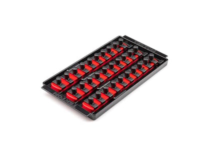 TEKTON 3/8 Inch Drive 3-Rail Socket Organizer Set, Red (30-Tool) | OST15130 | Made in USA - color: Red, size: (30-Tool), style: 3-Rail