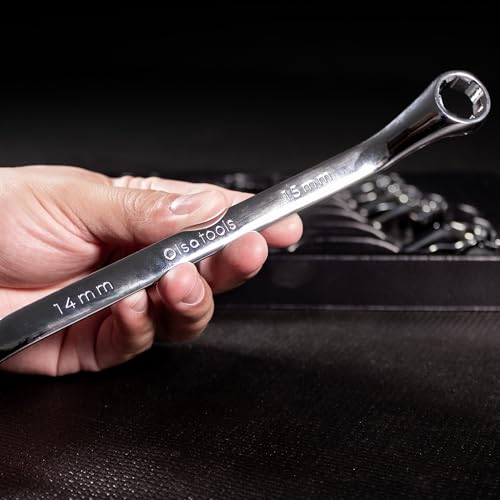 Olsa Tools Bolt Extractor Offset Wrench Set - 7pc Rounded Fastener Remover Kit - 6-Point Box-End Metric Design - Stripped Bolt & Nut Removal Tool - Professional Grade Mechanic Wrenches - Part: 1311 - color: 7pc Set, size: Metric