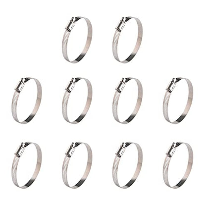 WINL 3 Inch Stainless Steel Hose Clamps- 10 Pack SAE 48 Worm Gear Drive Hose Clamps Clamping Range 2 1/2 Inch to 3 1/2 Inch (64mm-89mm) for Automotive Plumbing, 2 3/4'', 3 1/4'' - size: SAE#48 ( 2-1/2" ~ 3-1/2" )
