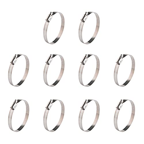 WINL 3 Inch Stainless Steel Hose Clamps- 10 Pack SAE 48 Worm Gear Drive Hose Clamps Clamping Range 2 1/2 Inch to 3 1/2 Inch (64mm-89mm) for Automotive Plumbing, 2 3/4'', 3 1/4'' - size: SAE#48 ( 2-1/2" ~ 3-1/2" )