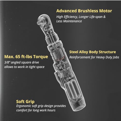 Durofix RW1210-32 G12 Series 12V Cordless Li-ion 3/8” 65 ft-lbs. Brushless Ratchet Wrench Tool Kit - style: 2 Battery Kit with Charger