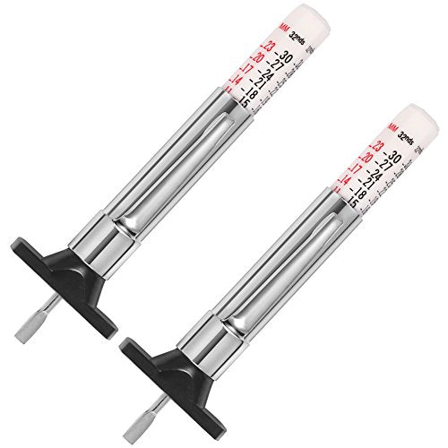 PROND Tire Tread Depth Gauge, 2-Pack, Color Coded, Accurate Measurement, Suitable for Trucks, Motorcycles, Automobiles and Passenger Vehicles - color: White Type - 2PCS