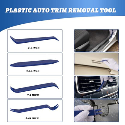 17Pcs Mechanic Tool Set Car Panel Removal Tools Pick and Hook Set | Clip Removal Tool Automotive Trim Removal Tool Magnetic Pickup Gasket Scrapers for Auto Interior Stereo Off-Road Rig Repairs