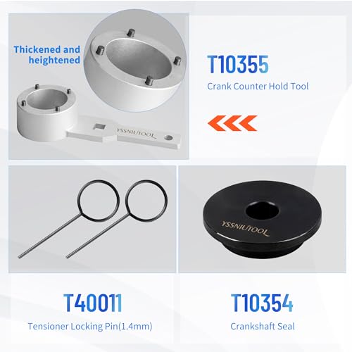 Engine Timing Tool Kit for VW Audi TSI TFSI EA888 1.8L 2.0L Engine, with Additional T40191 Engine Camshaft Sliding Pieces Spacer Tool, T10355 Crankshaft Pulley Holding Wrench T40098 T40267 T40271