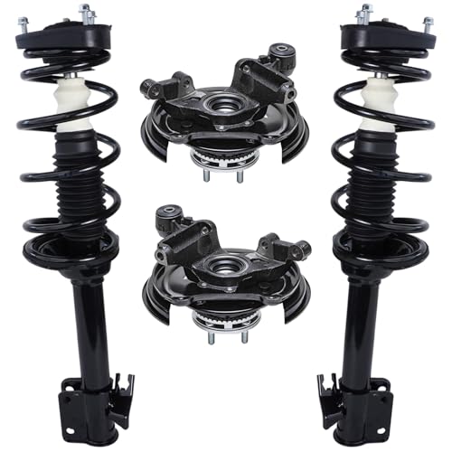 Detroit Axle - Rear Steering Knuckles & Wheel Hub Bearings Struts w/Coil Spring Replacement for 2003-2005 Subaru Forester - 4pc Set - size: 4QU48640/ Big strut kit