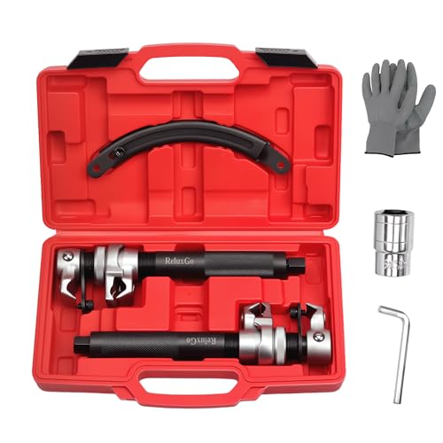 ReluxGo Coil Spring Compressor Tool Automotive 2 pcs Heavy Duty Macpherson Strut Spring Compressor Set with Safety Bracket for Car Truck ATV UTV, 2200 LB Capacity, Coil Spring Compression Tool - size: 3PCS Spring Compressor Set