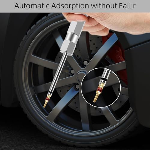 2 Pcs Valve Core Removal Tool Set, Professional Screwdriver Tire Valve Stem Core Remover Tool, 4.3 Inch Heavy Duty Tire Valves Stem Remover & Installer for Schrader Valves Removal