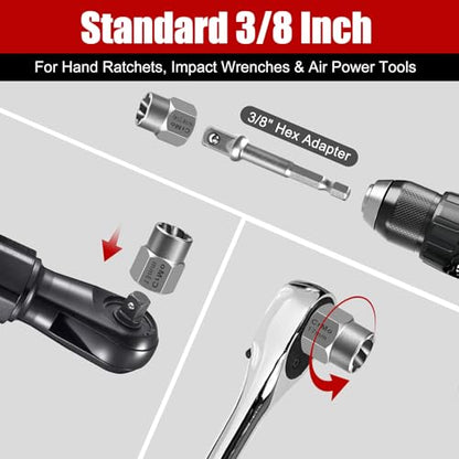 Bolt Extractor Set, 21PCS Easy Out Bolt Extractor Kit, 3/8" Drive Impact Stripped Bolt Remover Extractor Socket Set Tool for Rusted, Rounded, Damaged Nuts - size: 21pcs