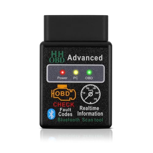 OBD2 Bluetooth Wireless Diagnostic Code Reader OBD II Scan Tool Reset & Clear Check Car Engine Light,Bluetooth Scanner Read, Compatible with iOS& Android & Windows - color: black