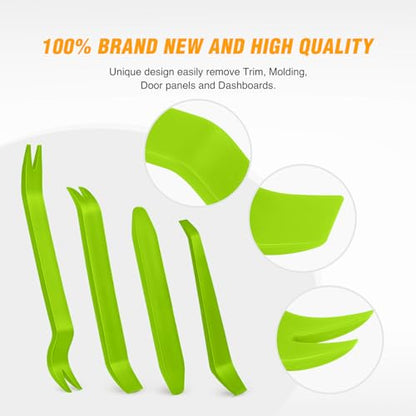 GOOACC Auto Trim Removal Tool Kit No-Scratch Tool Kit for Car Audio Dash Window Molding-4PCS (Green) - color: Green, size: 4PCS Trim Removal Tool