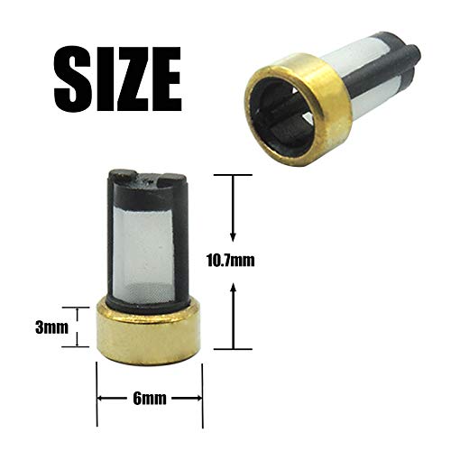 HiSport Fuel Injector Seal Kits Filter Baskets Universal Repair Set CF102A | 6mm x 3mm x 10.7mm [50 Set]