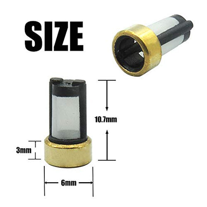 HiSport Fuel Injector Seal Kits Filter Baskets Universal Repair Set CF102A | 6mm x 3mm x 10.7mm [50 Set]